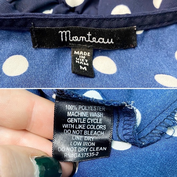 modcloth | monteau navy polka dot peplum tank m - Picture 7 of 8